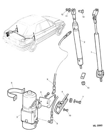 Rover 200/400 to 95 Hood Lift Mechanism
